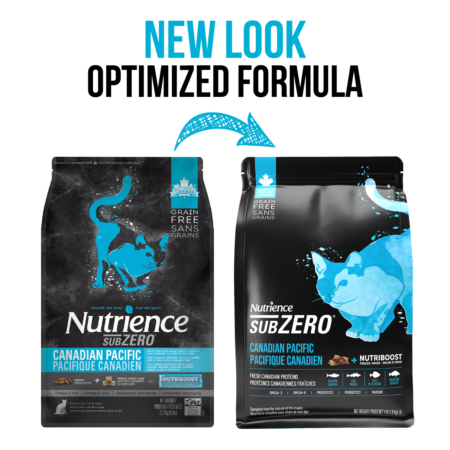 [限時推廣優惠] [新包裝] Nutrience – SubZero凍乾鮮三文魚+鯡魚+七種魚無穀物全貓配方 Canadian Pacific (藍) 4lb