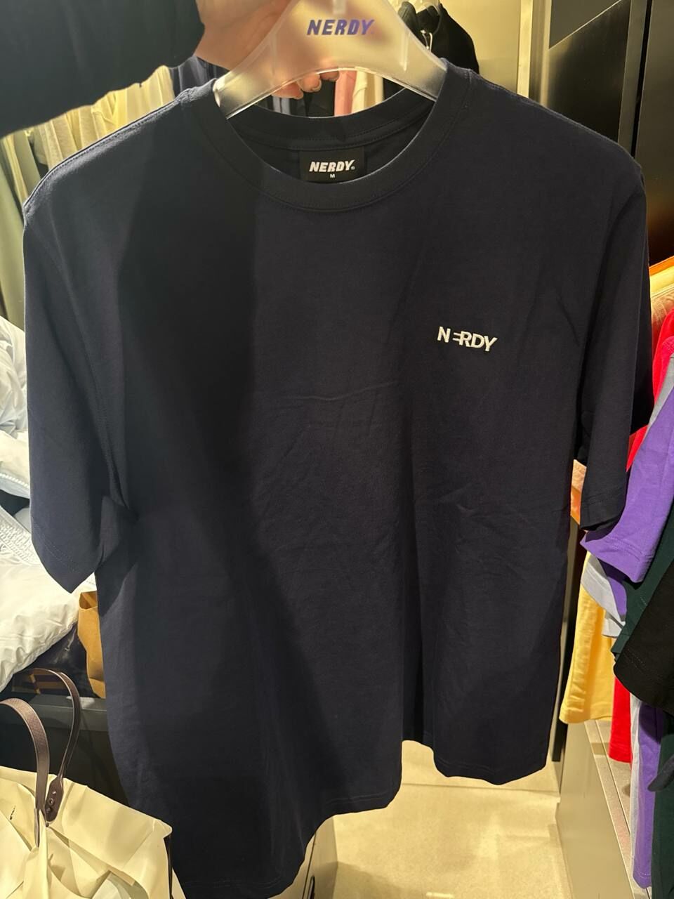 [K] NERDY BLENK SMALL LOGO S/S T-SHIRT (24SS), NAVY, PNEU24ST041605 (KN425)