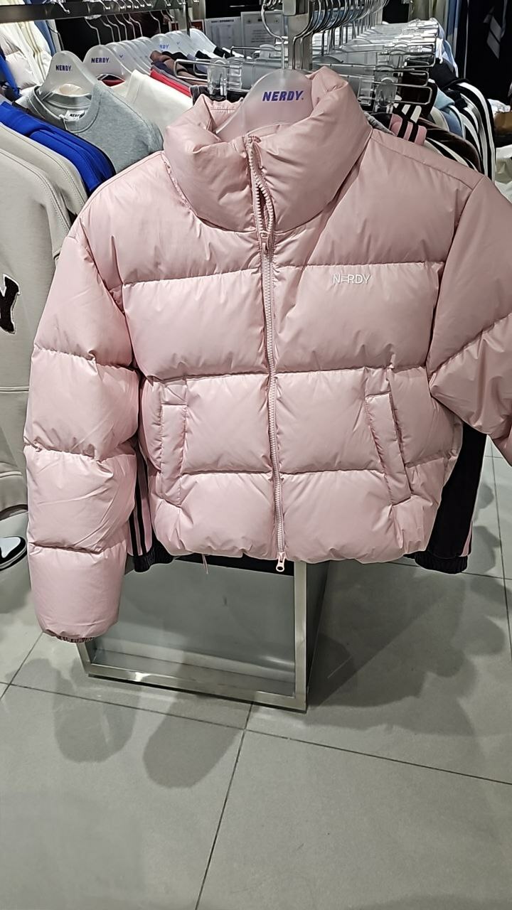 [K] NERDY W'S ESSENTIAL GLOSSY DOWN JACKET, PINK, PNEW24DJ040903 (KN426)