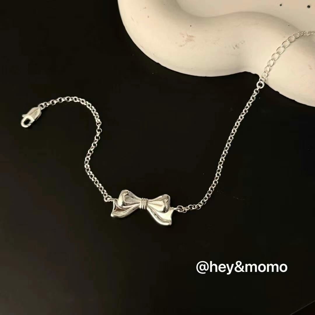 HM3422 ⚪️925 銀 蝴蝶結手鍊