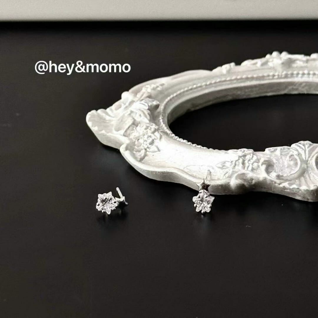 HM3426 ⚪️925 銀超閃施華洛水晶星星造型耳環