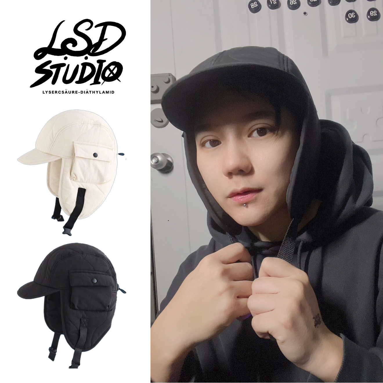 【HTMH003】機能口袋設計短簷飛行帽