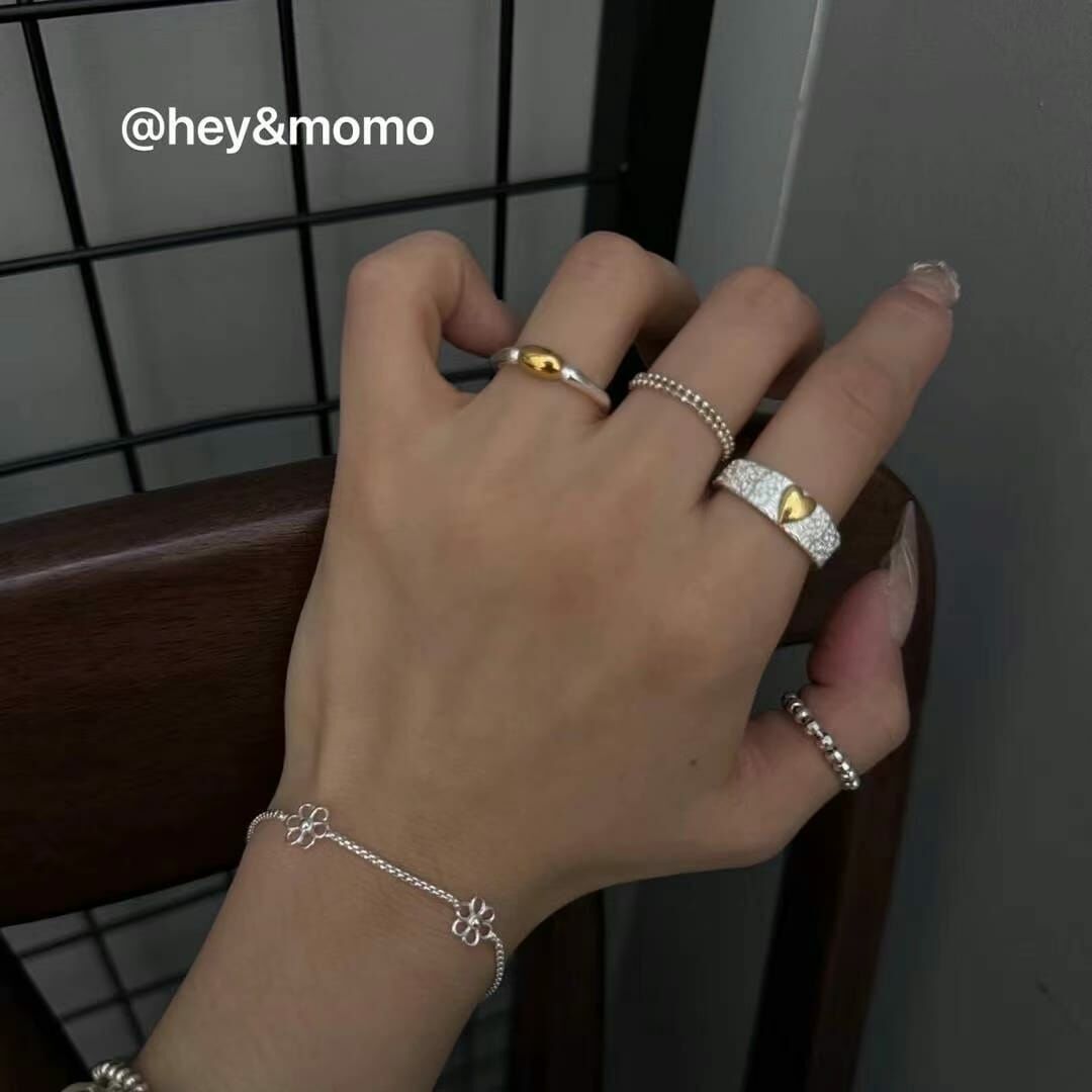 HM3429 925 銀 鏤空花朵簡約氣質手鍊