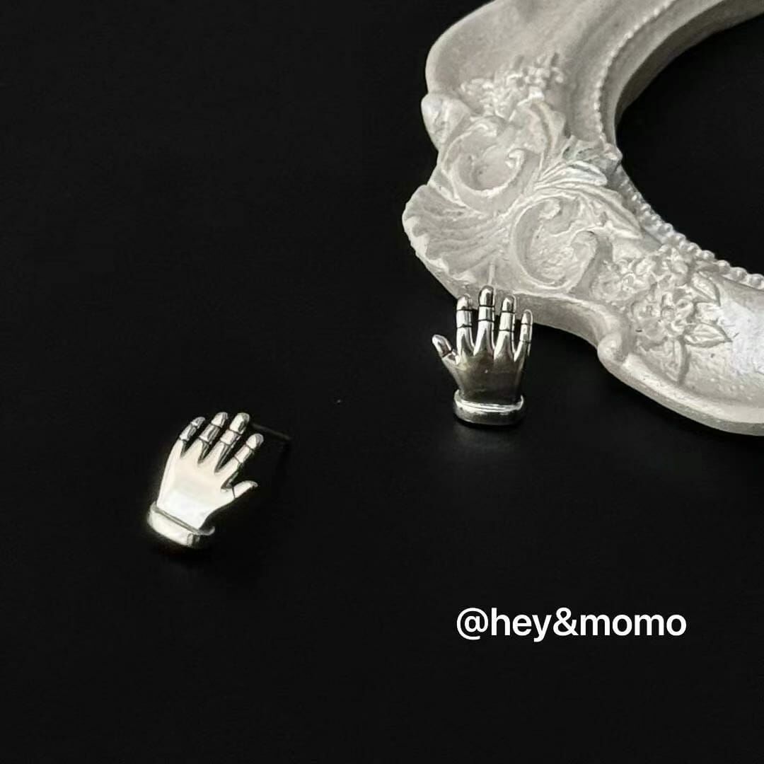 HM3430 925 銀 搞怪小手套設計耳環