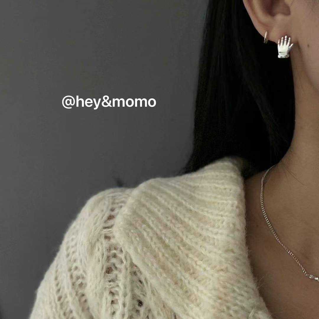 HM3430 925 銀 搞怪小手套設計耳環