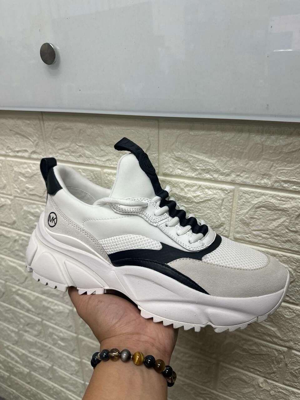 [S] MICHAEL KORS DARIUS TRAINER SCUBA,WHT/BLK, 44F1DRFS5D-WHT/BLK [FINAL SALE] (SMK1108)