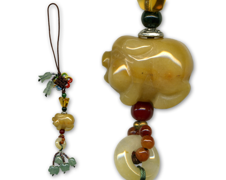 畢業謝師禮盒│黃玉豬吊飾｜吉祥豬元素・諸事如意・招財好運掛飾