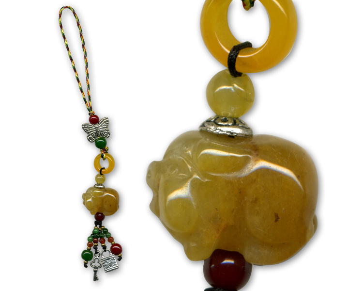 黃玉諸事如意手機吊飾‧皮包吊飾‧居家家飾