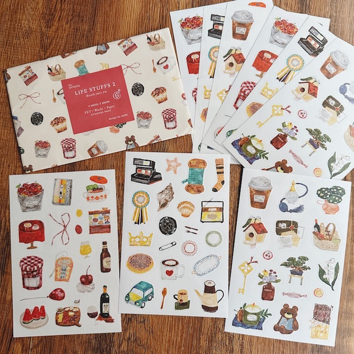 日常雜貨2 貼紙包 9枚入｜OURS 森林好朋友