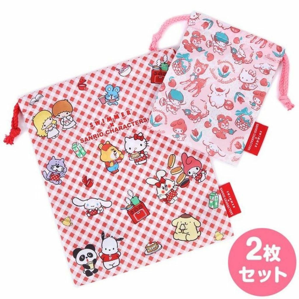 日版 Sanrio X SWIMMER 系列 大集合2P索袋 (一套兩個)