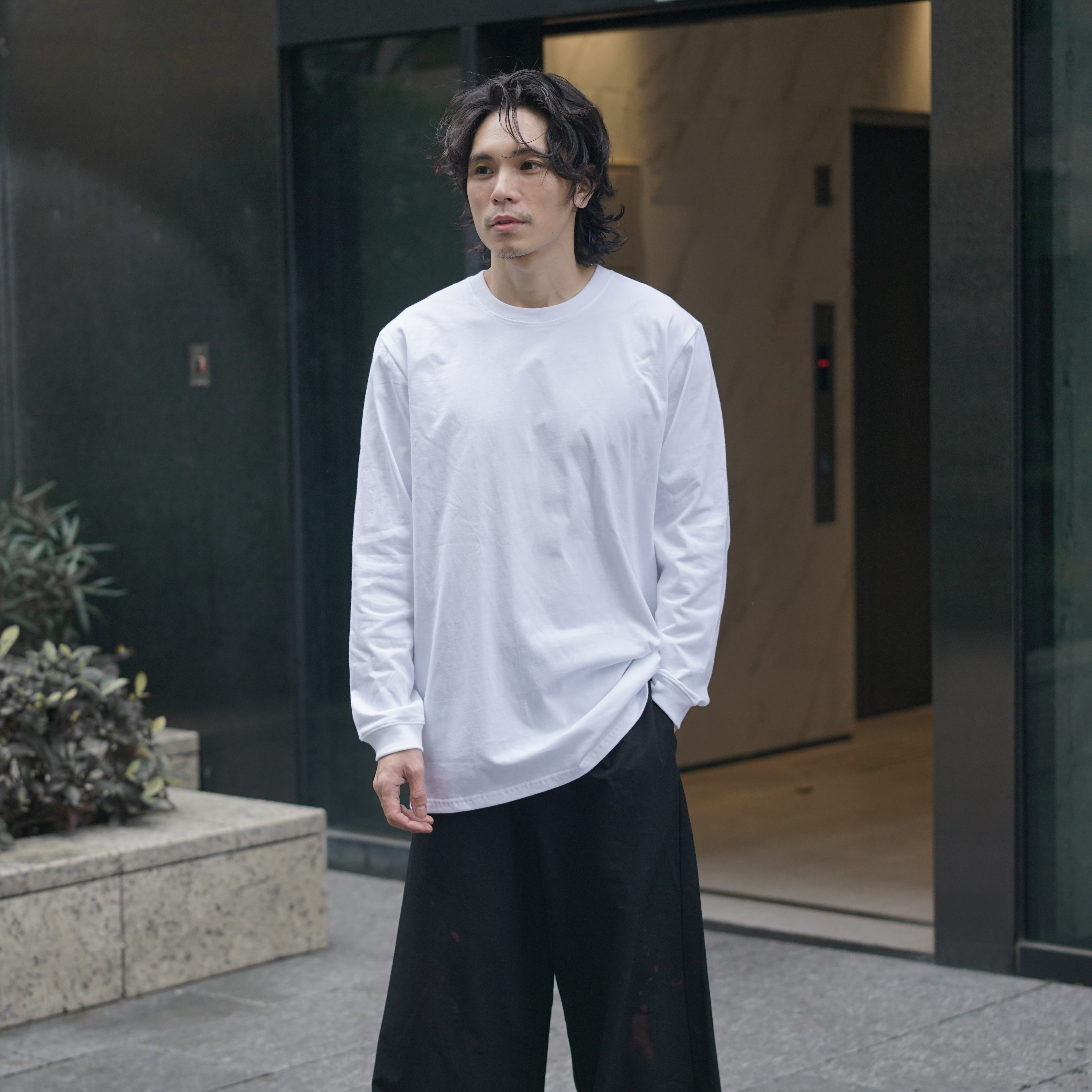 mr.maestro 高磅數- 純棉長袖Tee  ( 白、黑、麻花灰)