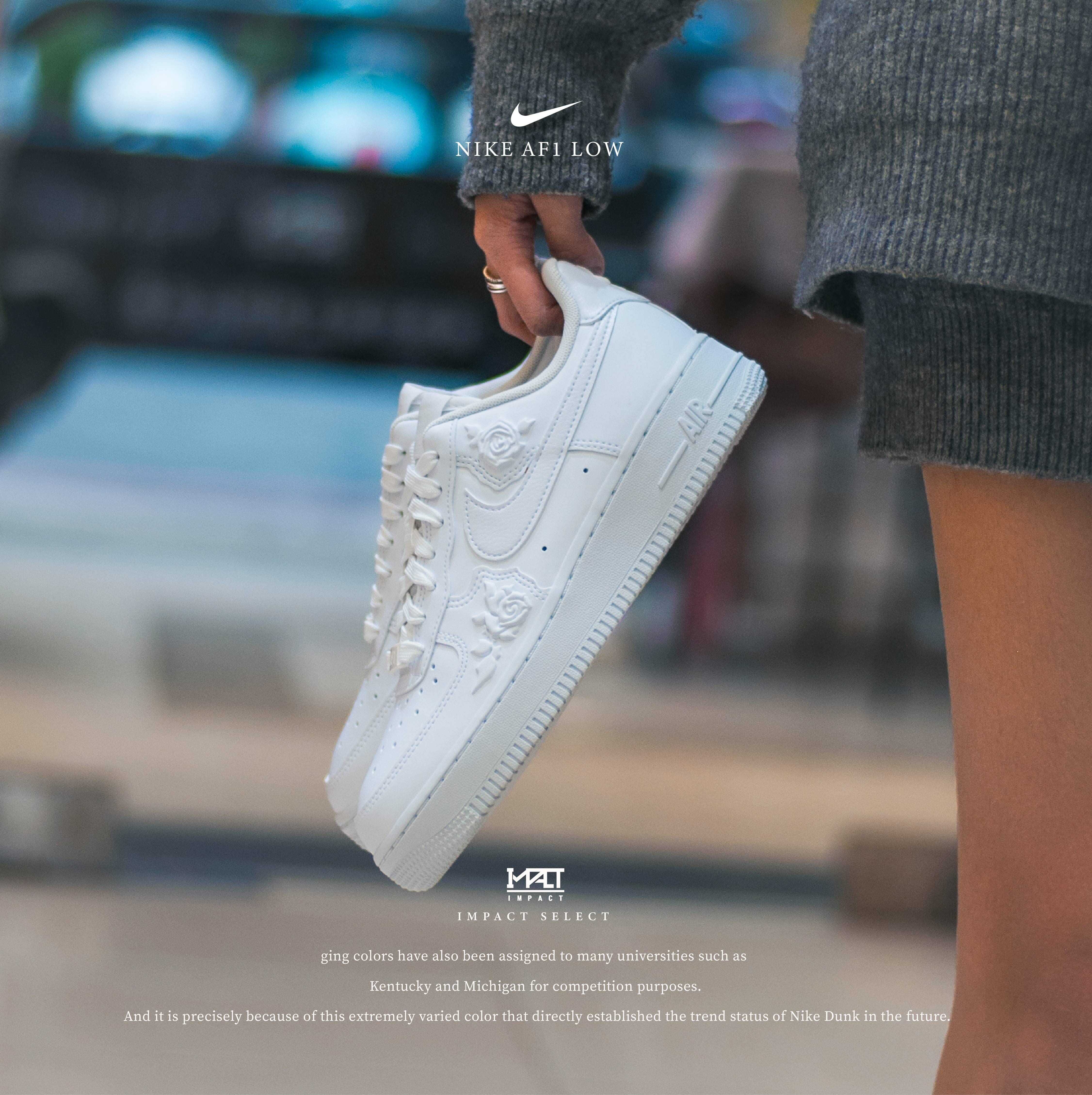 Nike Air Force 1 Low White Roses 浮雕玫瑰 白色AF1 立體浮雕 全白 女款 HF2016-100