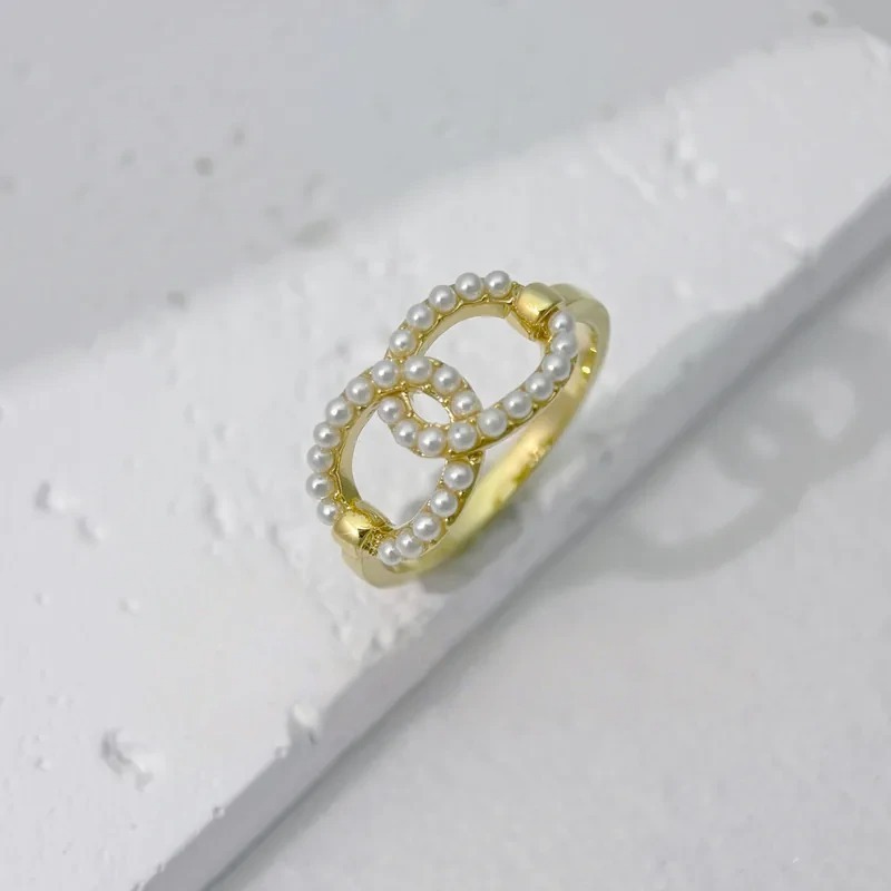 珍珠雙圈交叉款戒指