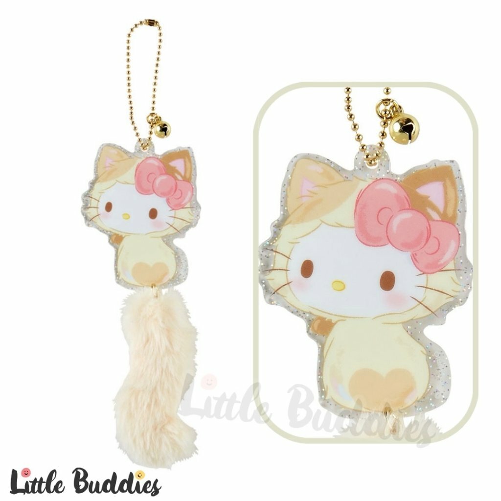日版 Sanrio 貓貓系列 帶毛毛尾巴亞加力牌匙扣