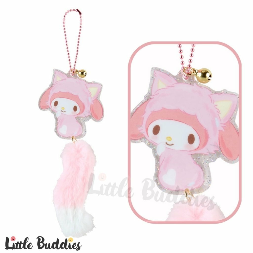 日版 Sanrio 貓貓系列 帶毛毛尾巴亞加力牌匙扣