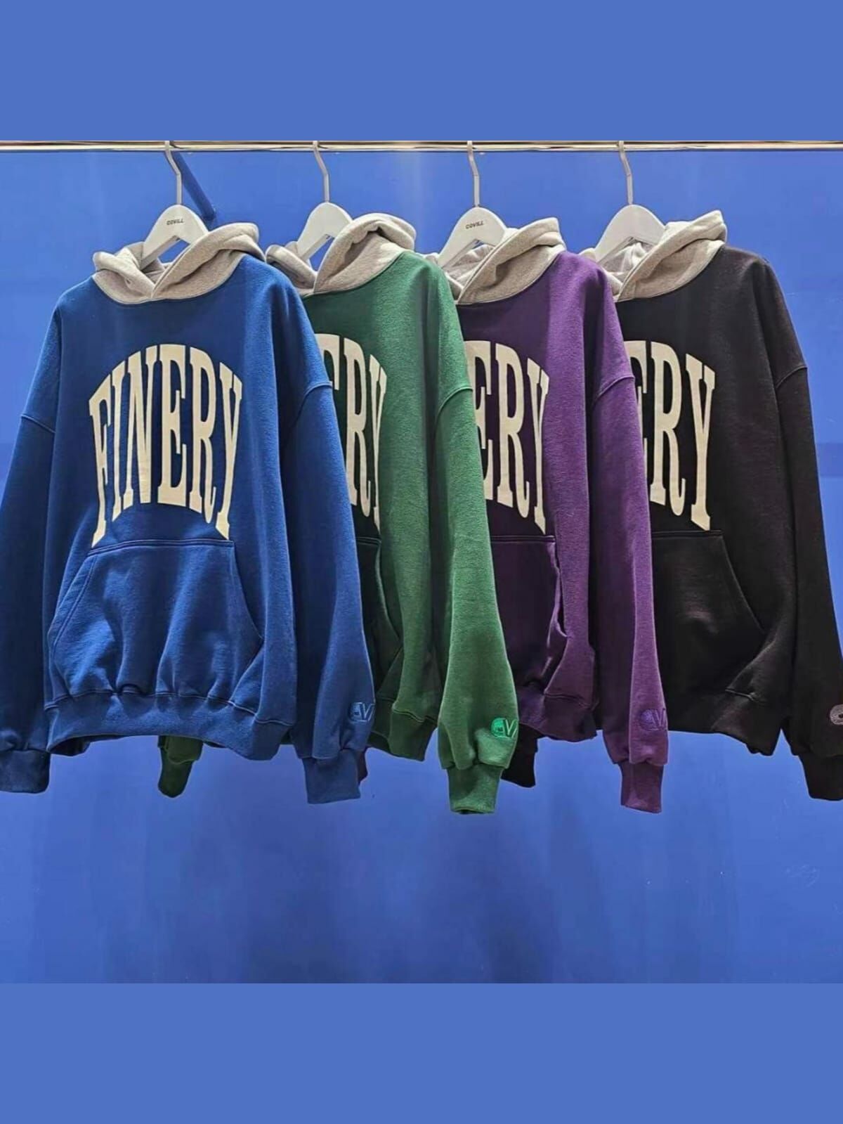 拼色英文字連帽衛衣(薄抓毛底) COVILL-160T