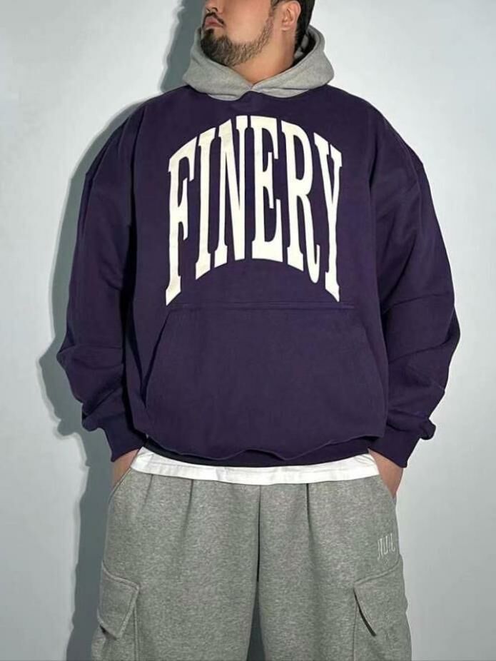 拼色英文字連帽衛衣(薄抓毛底) COVILL-160T