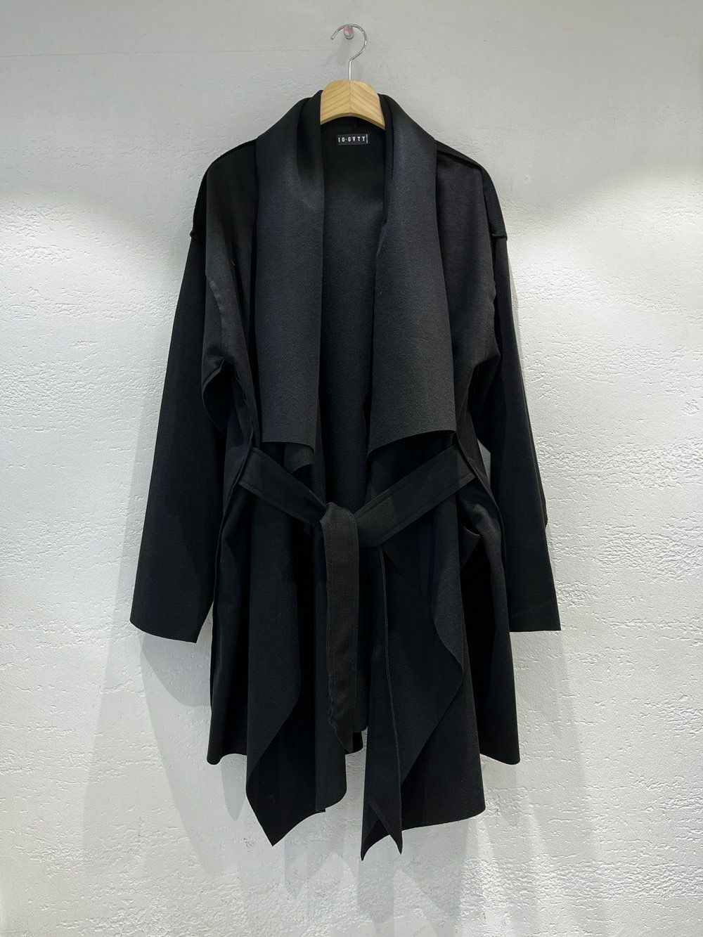 淨色連腰帶開胸長褸(薄抓毛底) 10.GVTY-0175JK