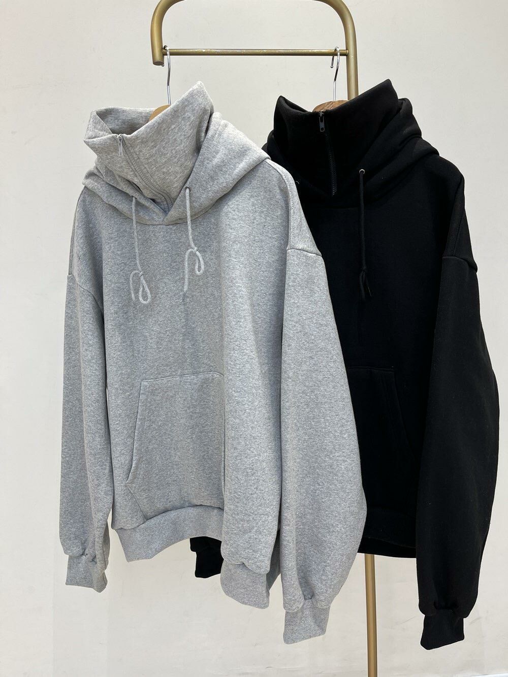 淨色高領連帽衛衣(薄抓毛底) 10.GVTY-0181T