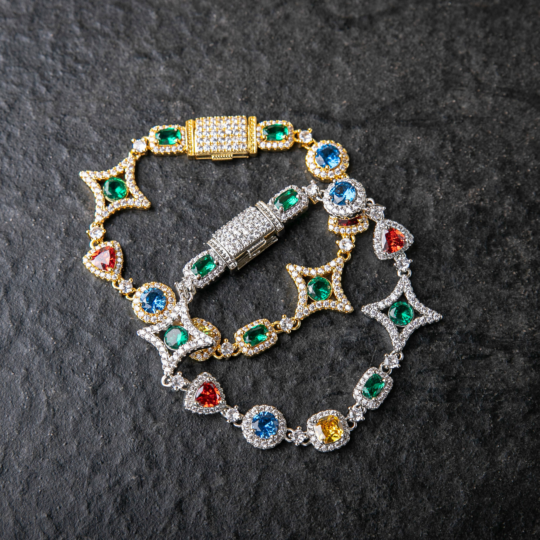 10mm彩色中央寶石火花手鍊