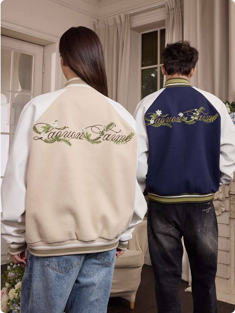 harsh and cruel 2025SS 美式 復古 花卉 刺繡 寬鬆 棒球外套