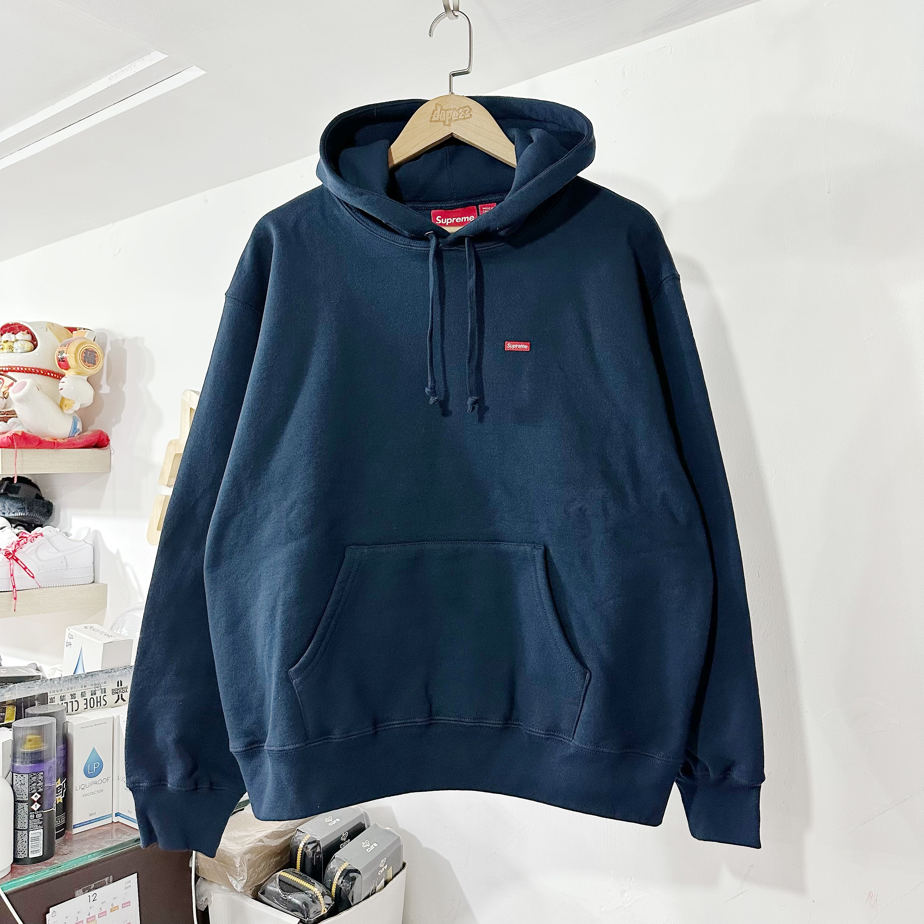 Supreme  Small Box Hoodie SweatShirt Navy