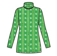 [K] YSW TURTLE NECK LAYERED T-SHIRT S LOGO STRIPED, H3WTS03GRXXS (KYW1138)