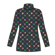 [K] YSW TURTLE NECK LAYERED T-SHIRT S LOGO STRIPED, H3WTS03BKXXS (KYW1137)