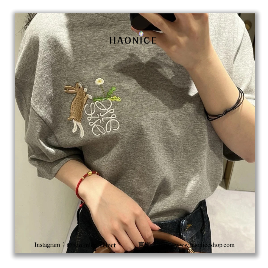 【HAO NICE】上海經銷商🇪🇸西班牙精品 Loewe x Suna 聯名🔥刺繡兔兔短袖 短T 稚嫩感