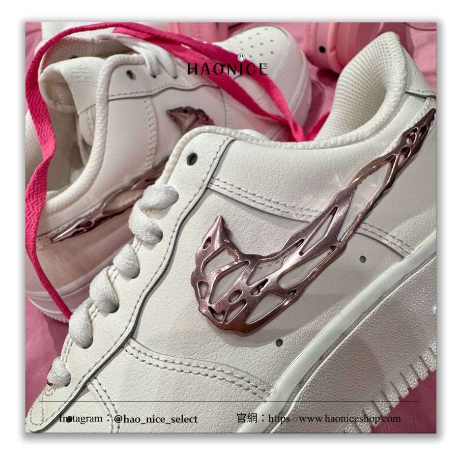 【HAO NICE】白粉100%正品🔥NIKE Air Force 1 Low液態金屬logo白粉板鞋 休閒鞋 IF1686-161