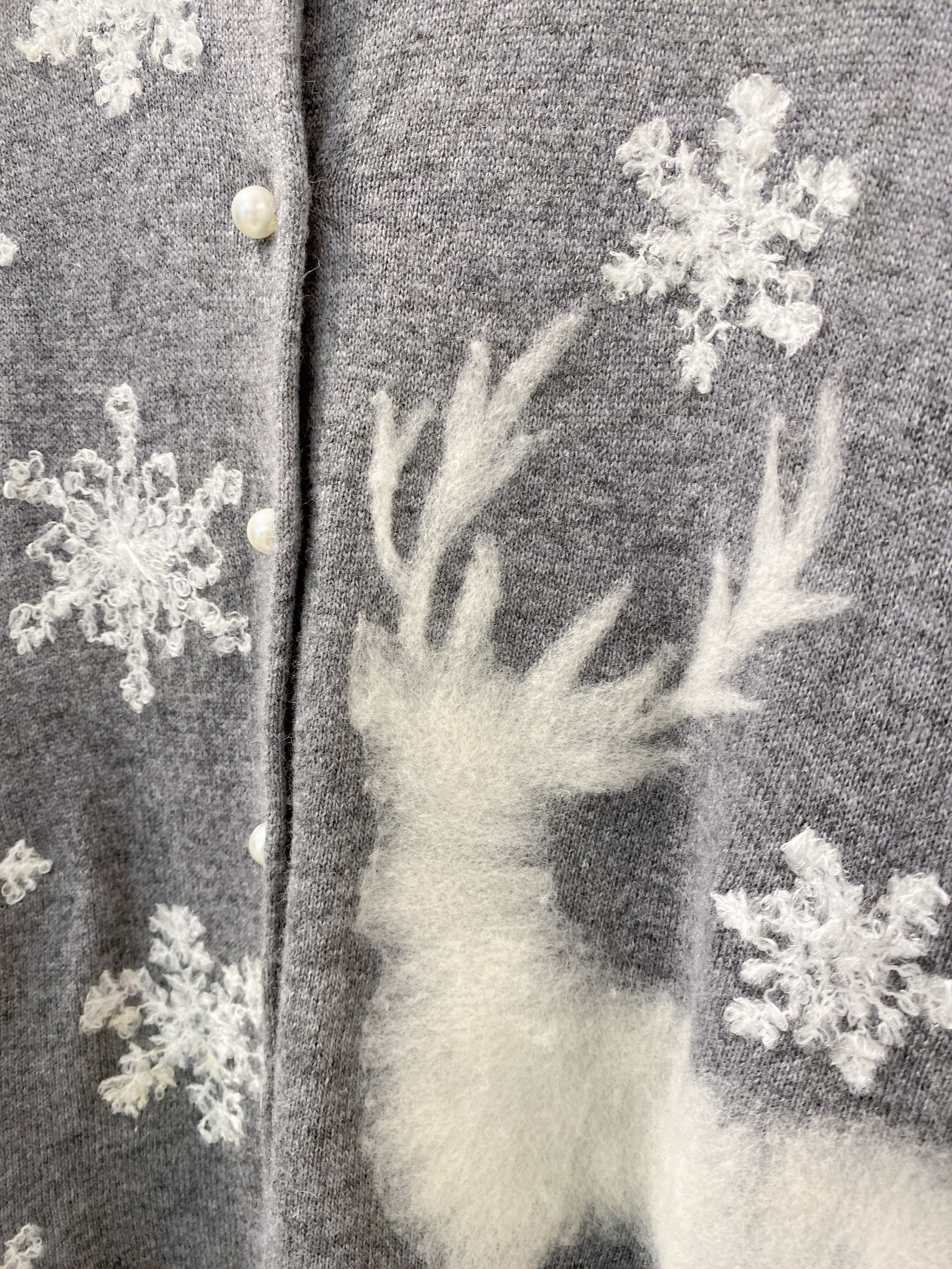 麋鹿雪花珍珠釦毛料外套