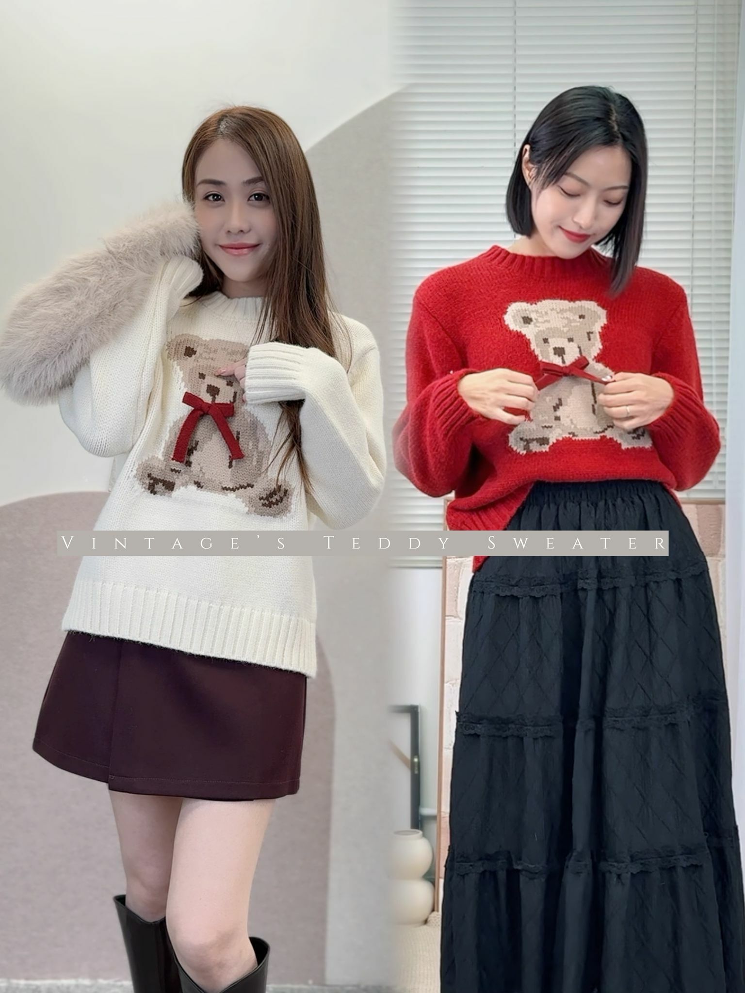 TOP#6792🤍Vintage Teddy Bear Sweater