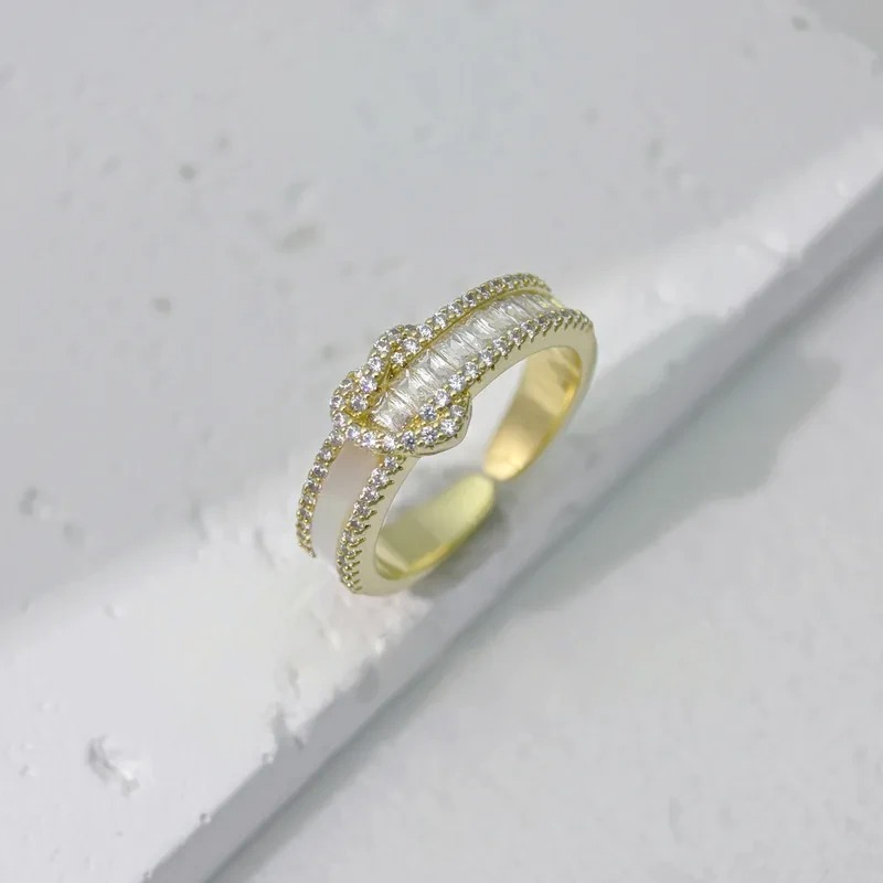 心型母貝小方鑽戒指