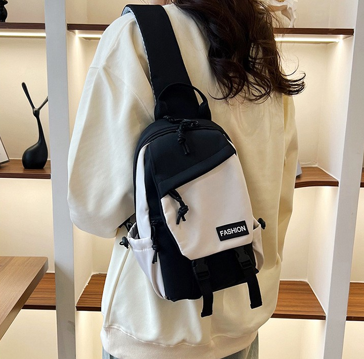 Japanese Style Trendy Color-Block Large Capacity Shoulder Bag