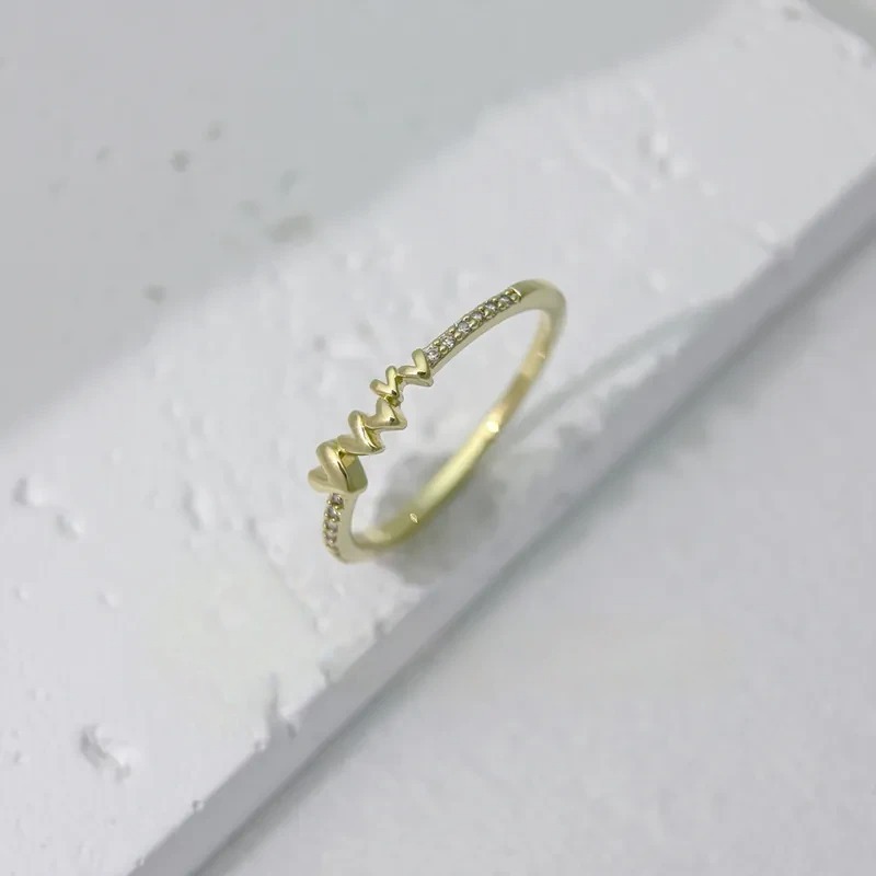 小愛心線鑽細戒指