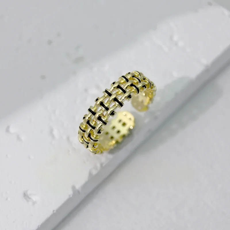 編織紋寬版戒指