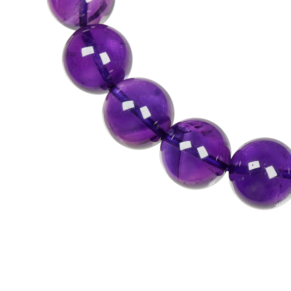 紫水晶高品冰質濃紫12.4-12.8mm 南非紫水晶手珠｜日本彈力繩