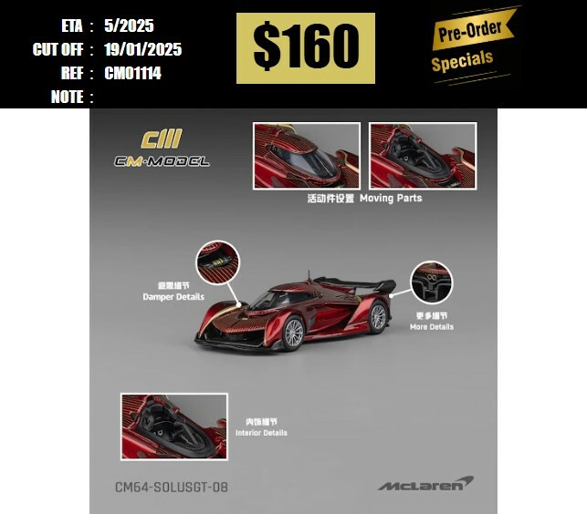PO-$160 * CM MODEL * 1:64 MCLAREN SOLUS GT V10 METALLIC WINE [OD11/01]