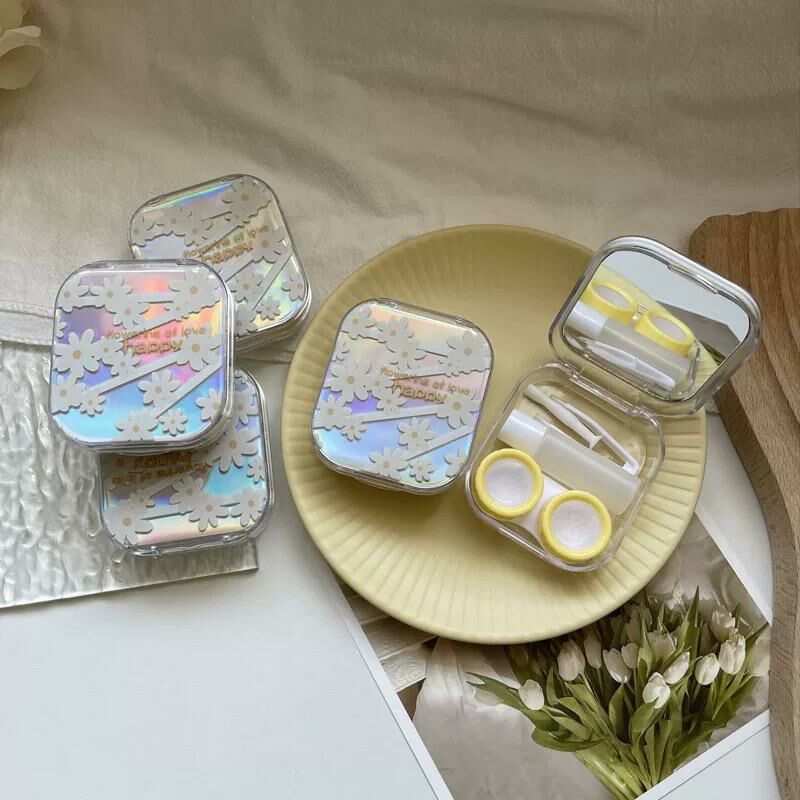 Holographic Vintage INS Minimalist Floral Contact Lens Case
