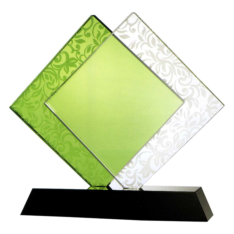 水晶獎座｜璀璨雙色疊影設計 融合典雅與創意的榮耀之選