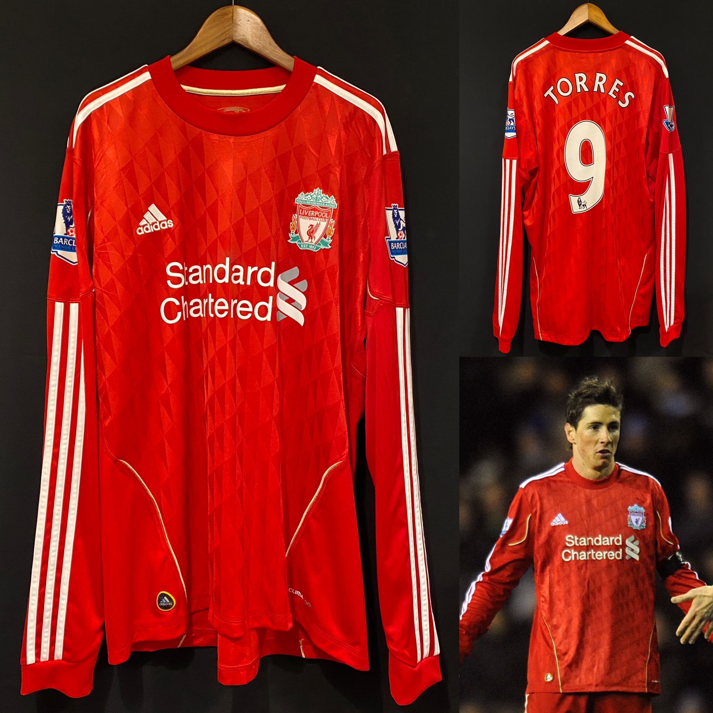 Liverpool 2010-2012 Adidas L/S Home Shirt #9 TORRES