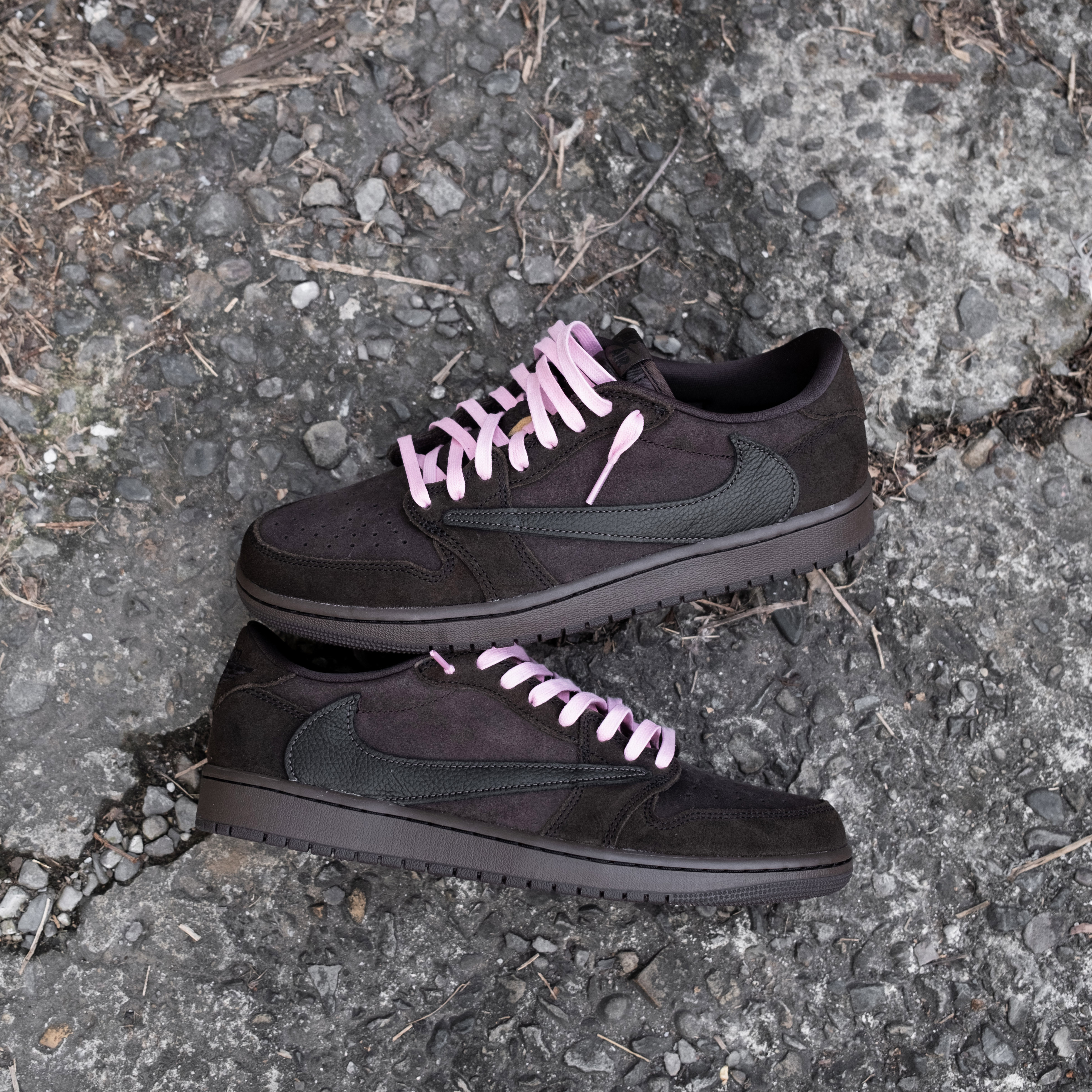 -(A2b)-TRAVIS SCOTT X AIR JORDAN 1 RETRO LOW OG SP  "VELVET BROWN" 倒勾 黑棕 女段-DM7866 202