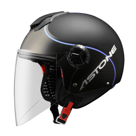 ASTONE CJ500 平光黑 LL10藍 彩繪 內墨片 3/4罩式帽款
