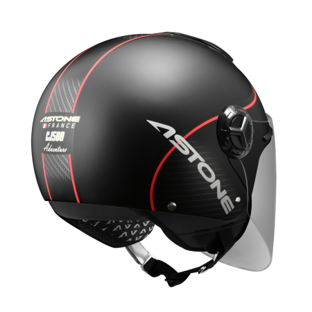 ASTONE CJ500 平光黑 LL10紅 彩繪 內墨片 3/4罩式帽款