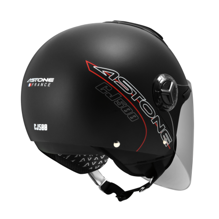 ASTONE CJ500 平光黑 素色 內墨片 3/4罩式帽款