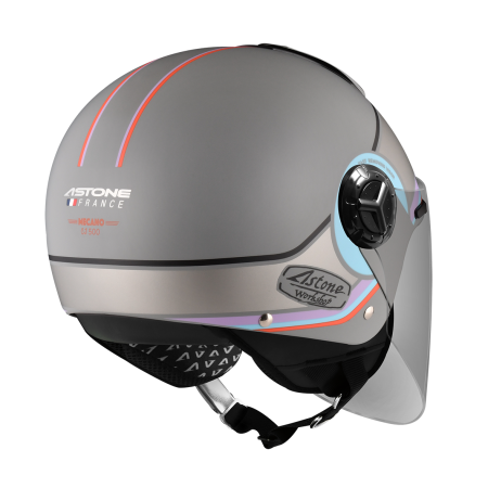 ASTONE CJ500 平水泥灰 LL12藍 彩繪 內墨片 3/4罩式帽款