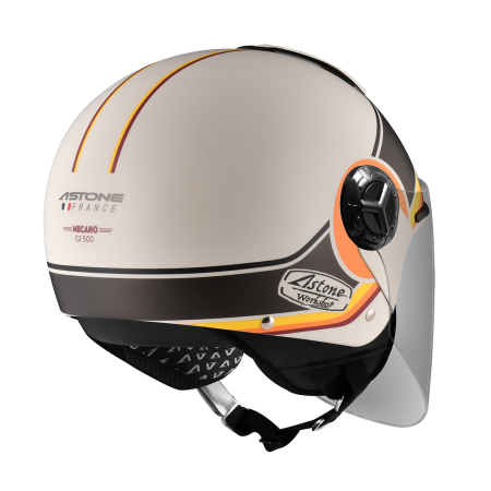ASTONE CJ500 平暖灰 LL12橘 彩繪 內墨片 3/4罩式帽款