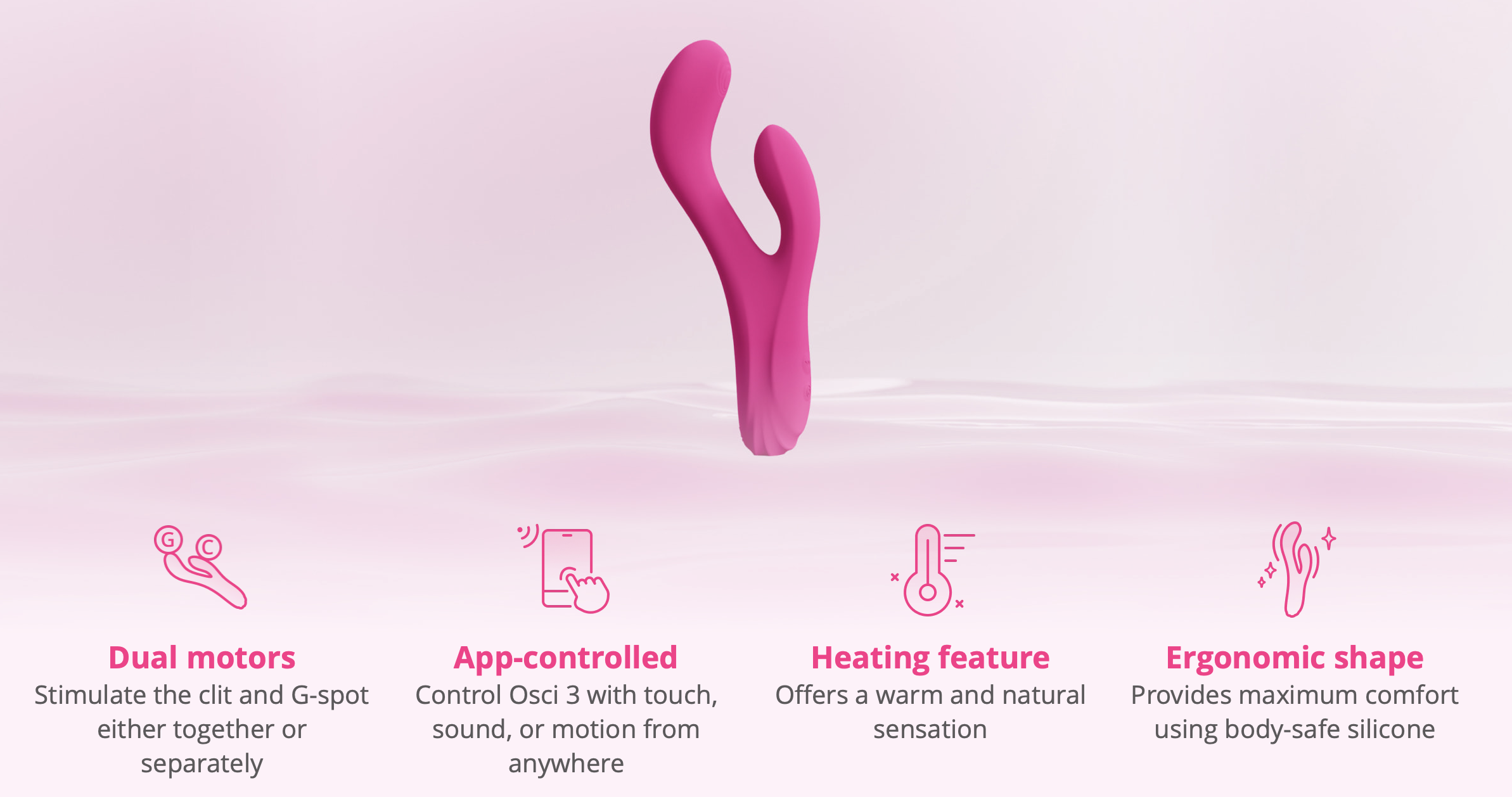 Lovense - Osci 3 App-controlled Heatable Rabbit Vibrator