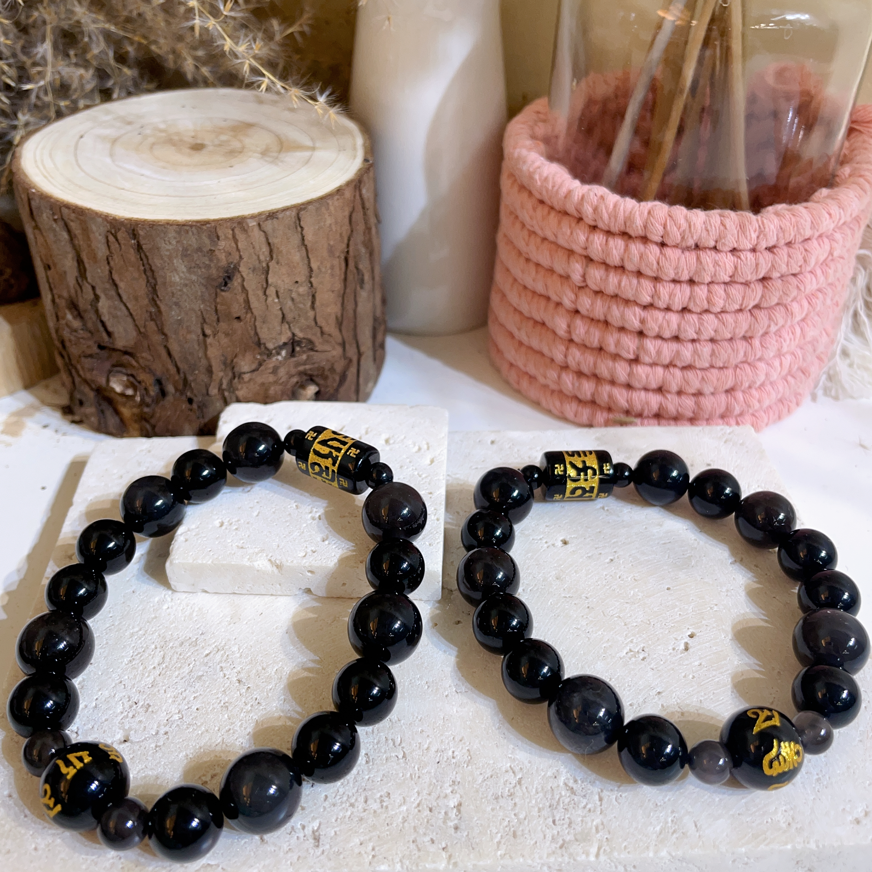 六字真言彩曜石手串 11mm