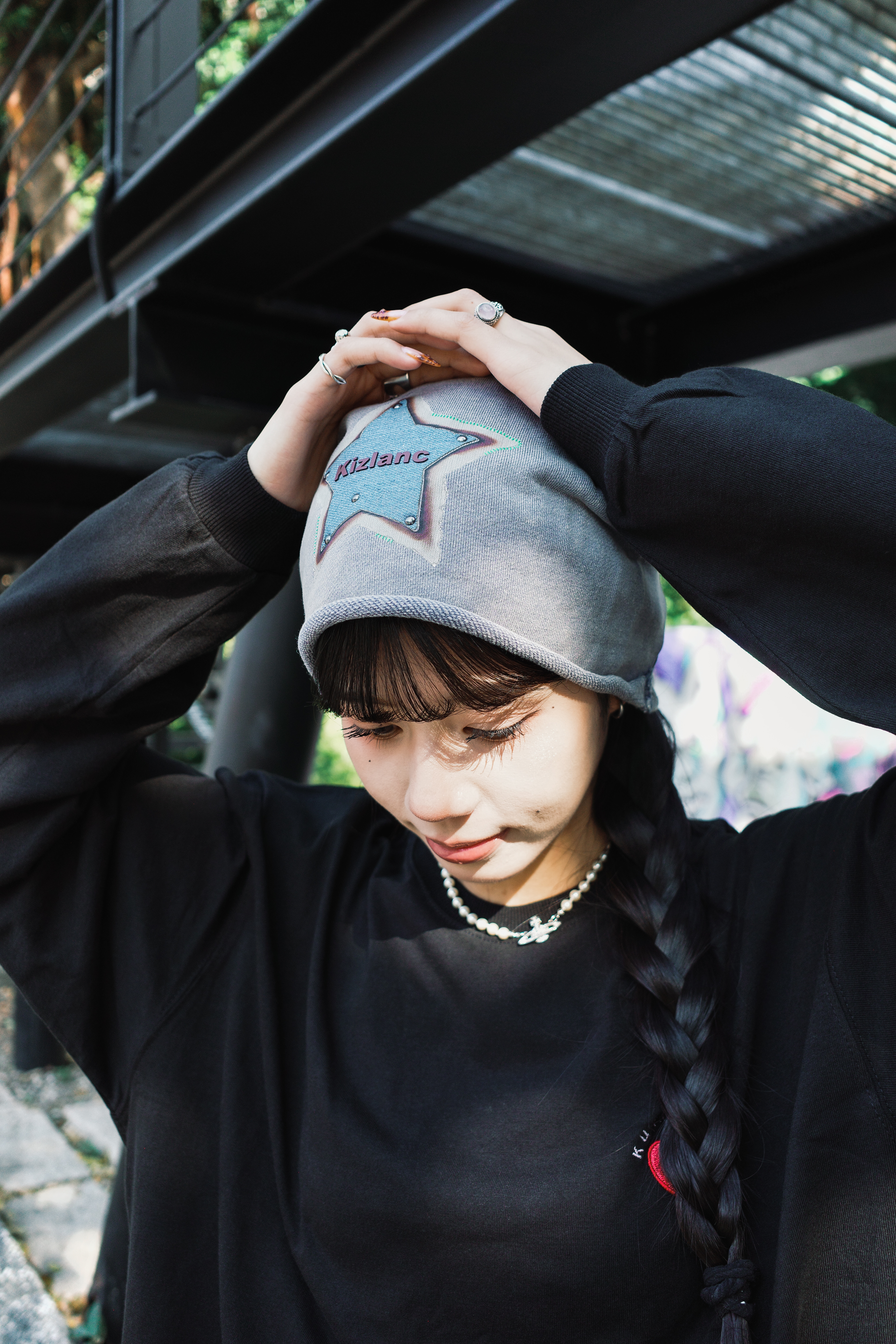 『Always_Good』復古 星星貼布 毛線 堆堆帽